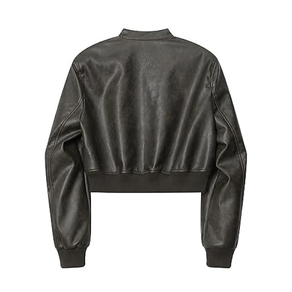 Adhdyuud Vrouwen Vintage Moto Biker Pu Jas Streetwear Stand Kraag Faux Lederen Jas Casual Shorts Uitloper